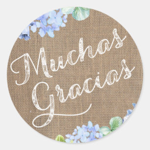 Adesivo Redondo Batismo Espanhol Obrigado Stickers Muchas Gracias
