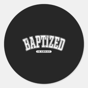Adesivo Redondo Batismo Na Citação Do Cristo - Jesus Lavou Batiz