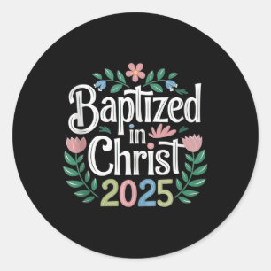 Adesivo Redondo Batizado Em Cristo De 2025 Batismo Católico Jesus 