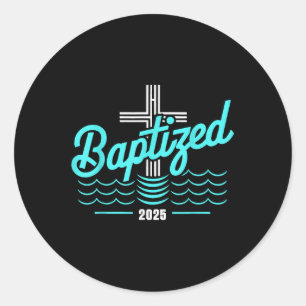 Adesivo Redondo Batizado Em Cristo De 2025 Batismo Católico Jesus 