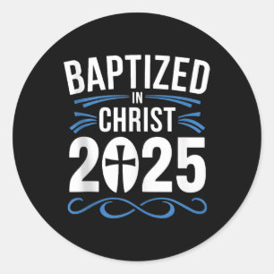 Adesivo Redondo Batizado Em Cristo De 2025 Batismo Católico Jesus 