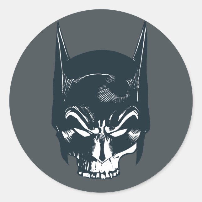 Adesivo Redondo Batman Cowl/Skull Icon (Frente)