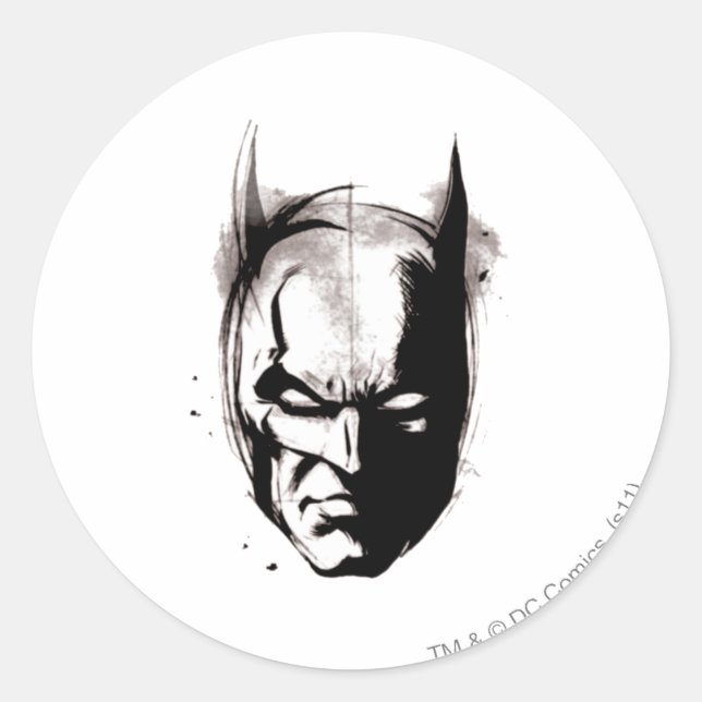 Adesivo Redondo Batman Drawn Face (Frente)