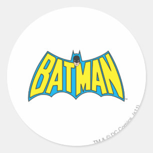 Adesivo Redondo Batman   Logotipo Amarelo Vintage