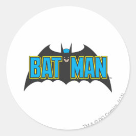 Adesivo Redondo Batman | Logotipo azul de vinheta