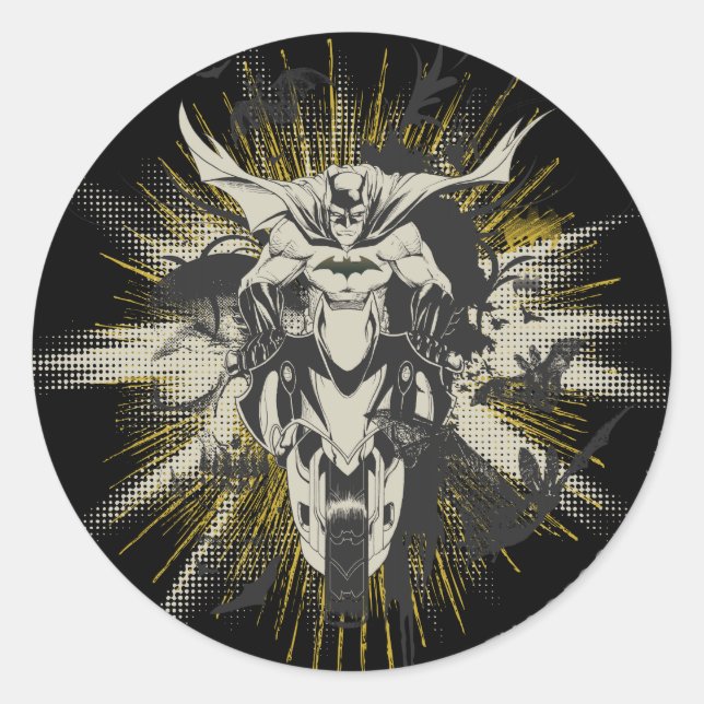 Adesivo Redondo Batman na bicicleta (Frente)