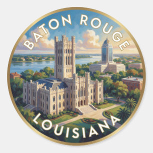 Adesivo Redondo Baton Rouge Capitólio Estadual da Louisiana