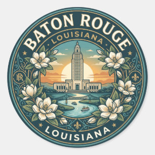 Adesivo Redondo Baton Rouge EUA