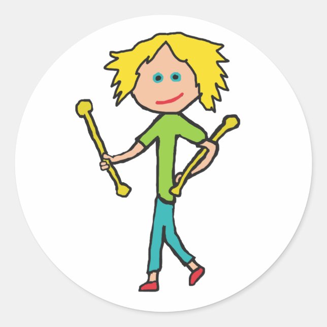 Adesivo Redondo Baton Twirling (Frente)