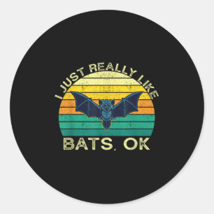 Adesivo Redondo Bats Engraçado Citação Animal Com Design De Forma