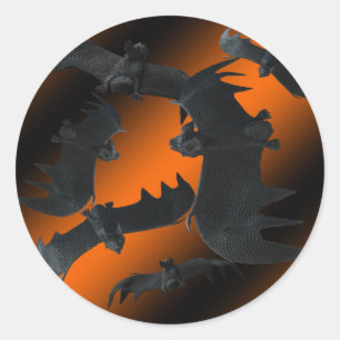 Adesivo Redondo Bats Halloween Sticker