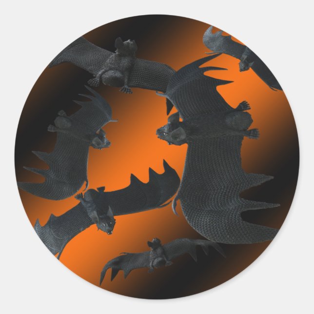 Adesivo Redondo Bats Halloween Sticker (Frente)
