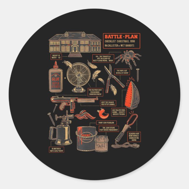 Adesivo Redondo Battle Plan 90 Checklist Christmas  (Frente)