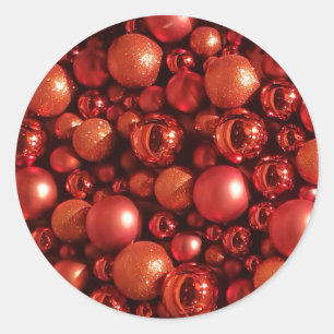 Adesivo Redondo Baubles do vermelho da decoração do Natal