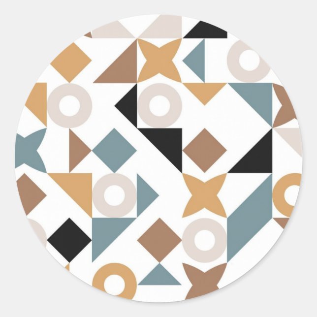 Adesivo Redondo Bauhaus Geometric Baby Circle Sticker (Frente)