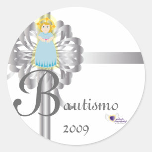 Adesivo Redondo "Bautismo"! Etiqueta-Personalize