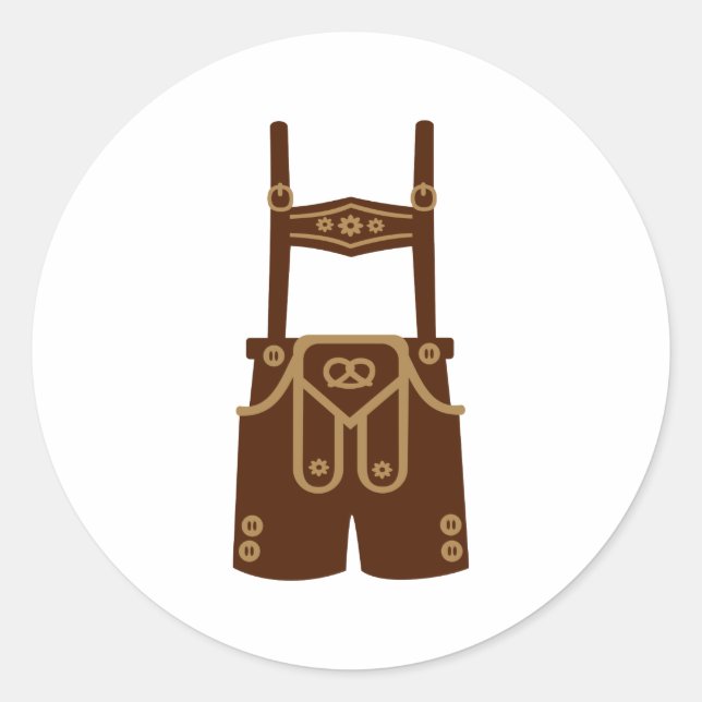 Adesivo Redondo Bavaria de couro Oktoberfest da calças (Frente)