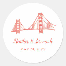 Adesivo Redondo Bay Bridge Wedding