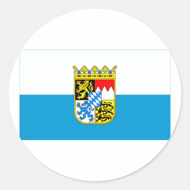 Adesivo Redondo Bayern / Bavaria Flag com Armas (Frente)