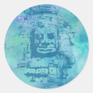 Adesivo Redondo Bayon Face Blue
