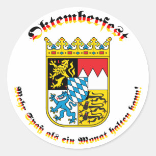 Adesivo Redondo Bayrischem Wappen do mit de Oktemberfest