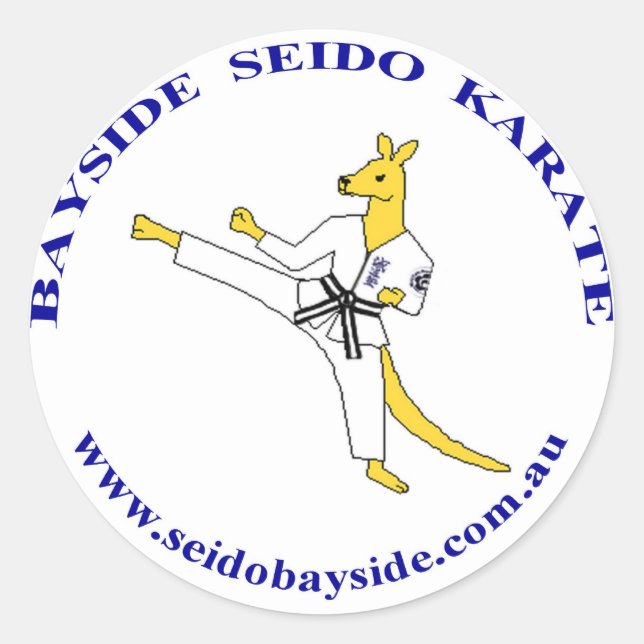 Adesivo Redondo Bayside Kangaroo no Seido Gi Sticker (Frente)