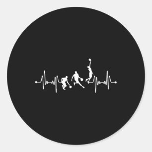 Adesivo Redondo Bbyll Ekg Heartbeat do Jogador de Bysketbyll