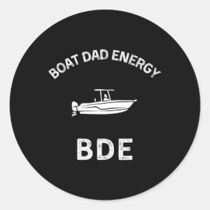 Adesivo Redondo Bde - Energia de Pai de Barco - Camiseta Divertida