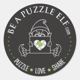 Adesivo Redondo Be A Puzzle Elf – PUZZLE. LOVE. SHARE Sticker