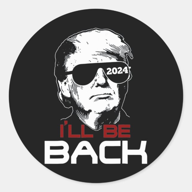 Adesivo Redondo Be Back Trump 2024 (Frente)