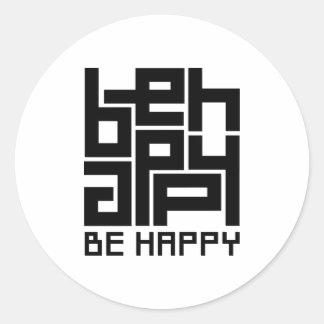 Adesivo Redondo Be happy
