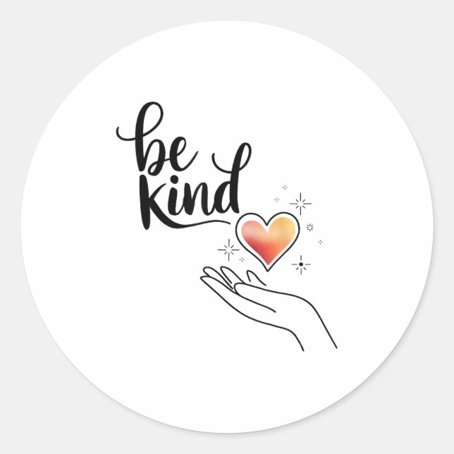 Adesivo Redondo Be Kind Insrational Quote Sitive Motivational  (Frente)