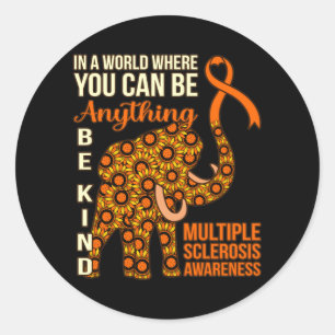 Adesivo Redondo Be Kind Multiple Sclerosis Awareness Support Graph