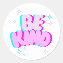 “Be Kind” Round Sticker