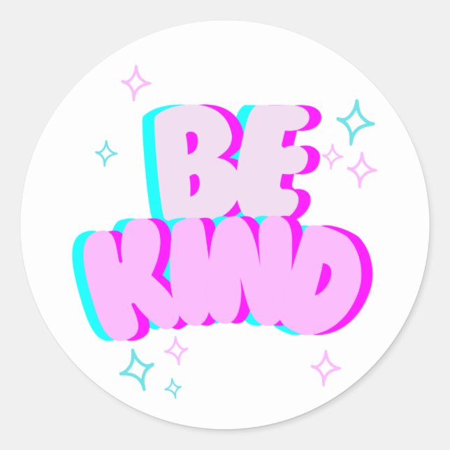 Adesivo Redondo “Be Kind” Round Sticker (Frente)