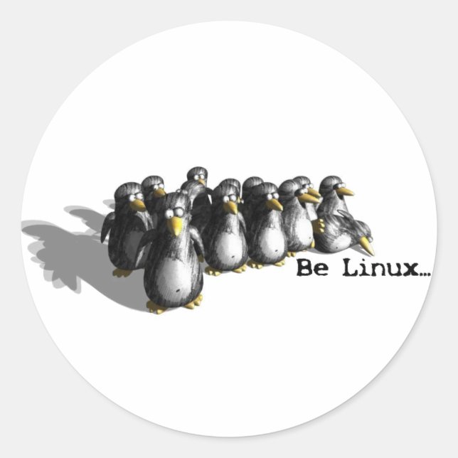 Adesivo Redondo Be Linux (Frente)