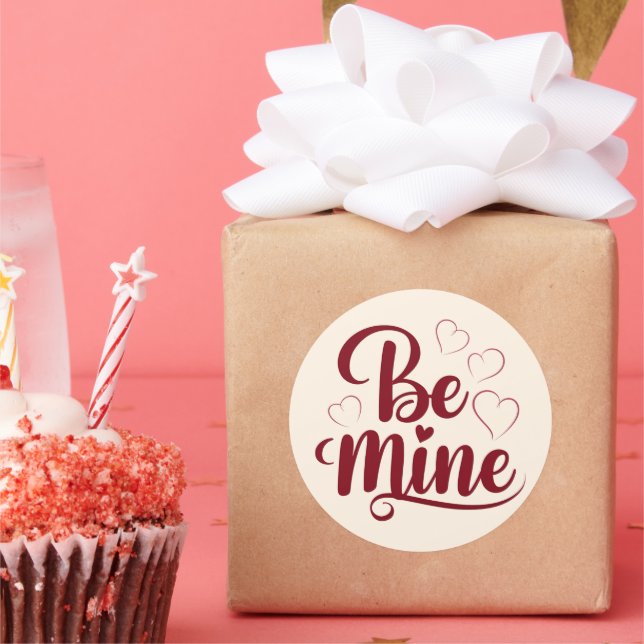 Adesivo Redondo Be Mine - Design Romantique pour la Saint-Valentin (Festa)