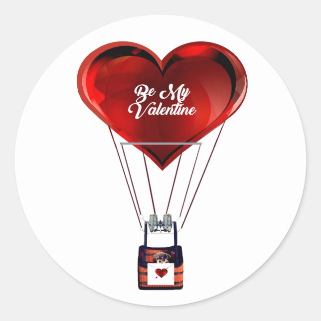 Adesivo Redondo Be My Valentine Stickers (Frente)
