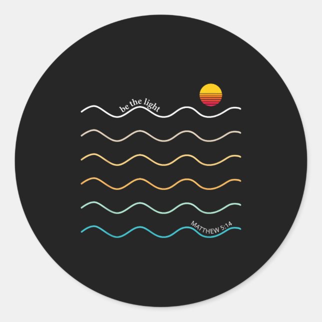 Adesivo Redondo Be The Light Boho Christian Bible Verse Worship Ch (Frente)