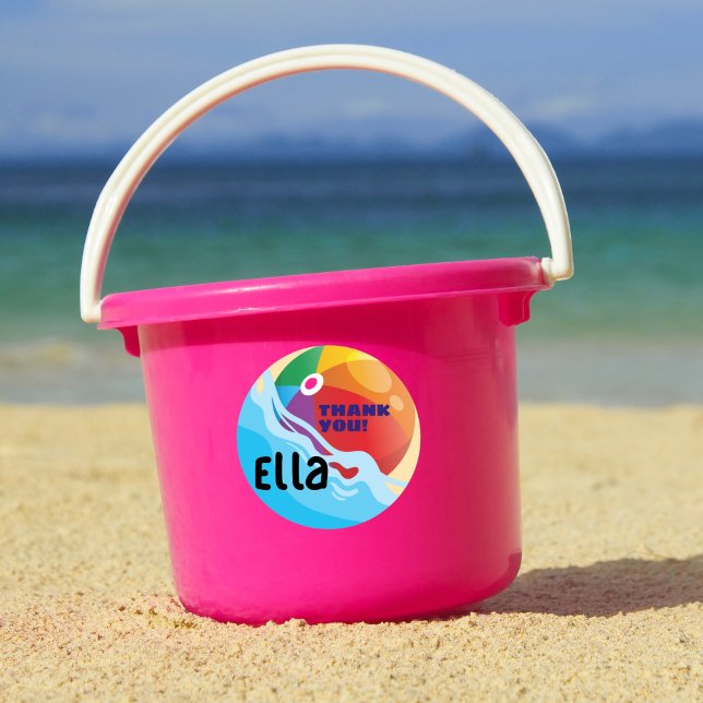 Adesivo Redondo Beach Ball Pool Themed Birthday (Criador carregado)