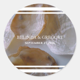 Adesivo Redondo Beach Clams Wedding