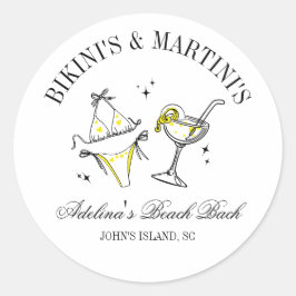 Adesivo Redondo Beach Festa de solteira Favor Social Club