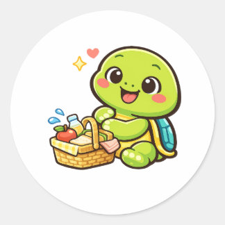 Adesivo Redondo Beach Picnic Snack