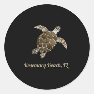 Adesivo Redondo Beach Rosemary, Fl Marine Biology Salvar A Turma D