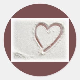 Adesivo Redondo Beach Sand Heart