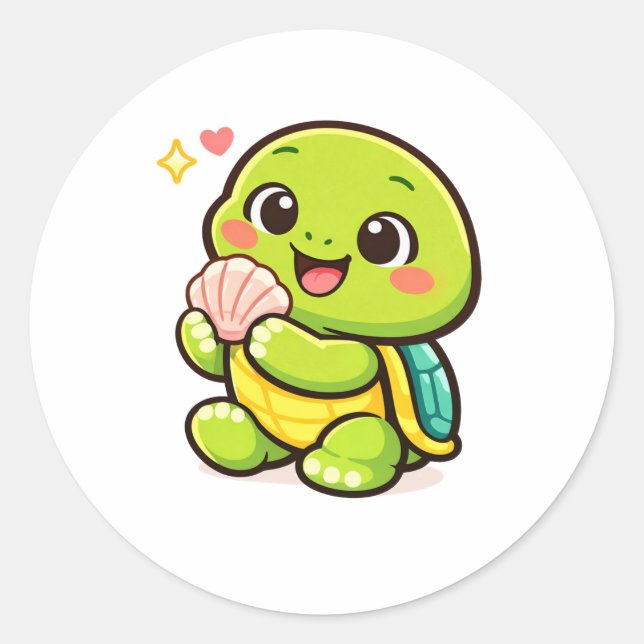 Adesivo Redondo Beach Shell Find (Frente)