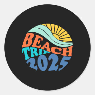 Adesivo Redondo Beach Trip 2025 Beach Matching Family Summer Vacat