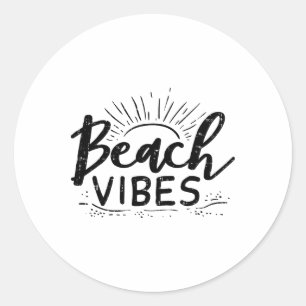 Adesivo Redondo Beach Vibes Sun Relaxou Hola Beaches Summer Vacati