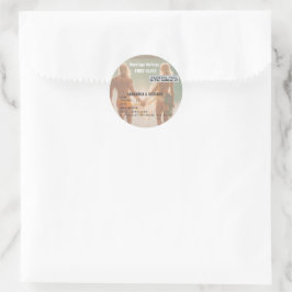 Adesivo Redondo Beach Wedding Boarding Pass Romantic Beach