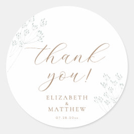 Adesivo Redondo Beach Wedding | Thank You Sticker